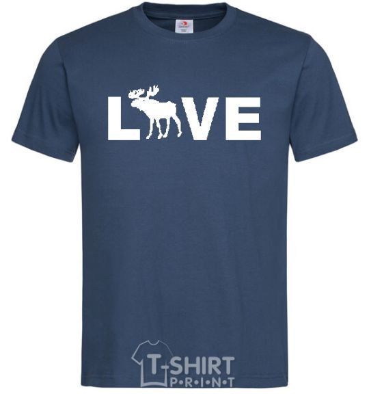 Men's T-Shirt DEER LOVE navy-blue фото