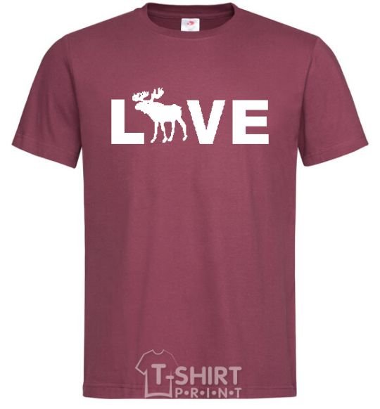 Men's T-Shirt DEER LOVE burgundy фото