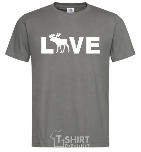 Men's T-Shirt DEER LOVE dark-grey фото