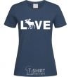 Women's T-shirt DEER LOVE navy-blue фото