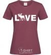 Women's T-shirt DEER LOVE burgundy фото