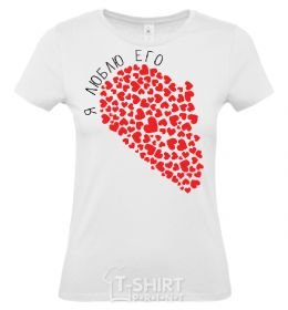 Women's T-shirt I LOVE HIM White фото