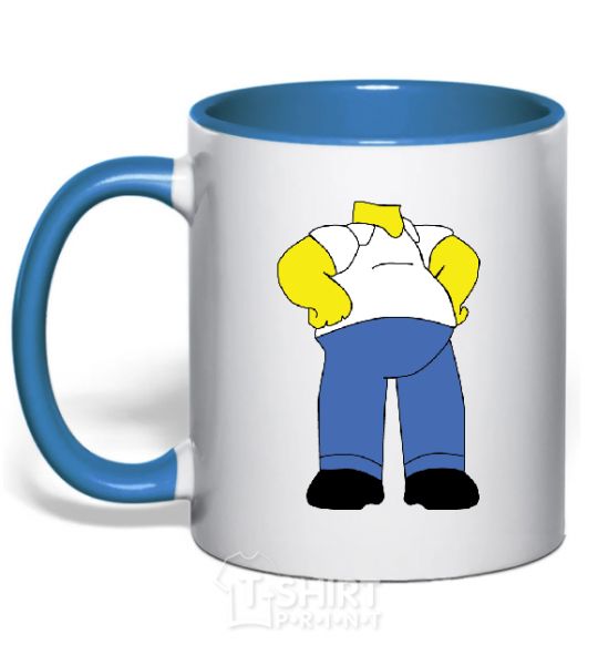 Mug with a colored handle GOMER CYPSON image royal-blue фото