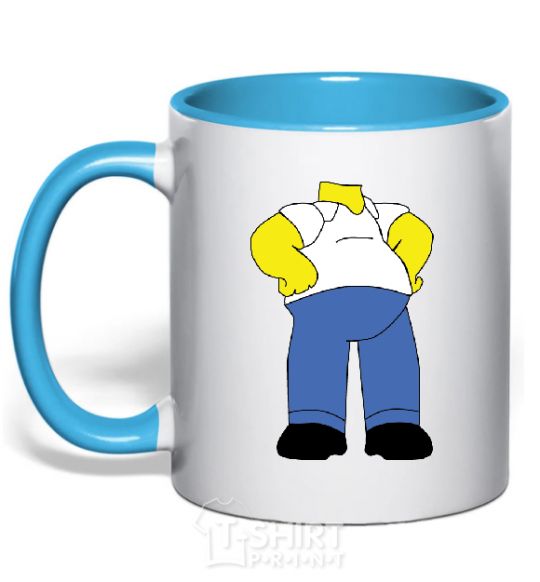 Mug with a colored handle GOMER CYPSON image sky-blue фото