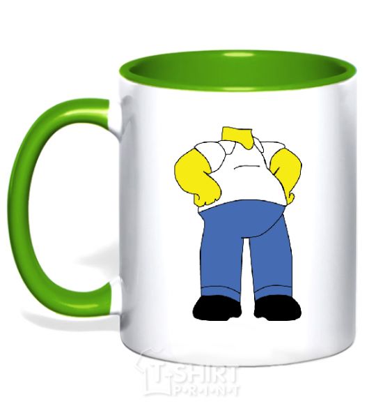 Mug with a colored handle GOMER CYPSON image kelly-green фото