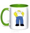 Mug with a colored handle GOMER CYPSON image kelly-green фото