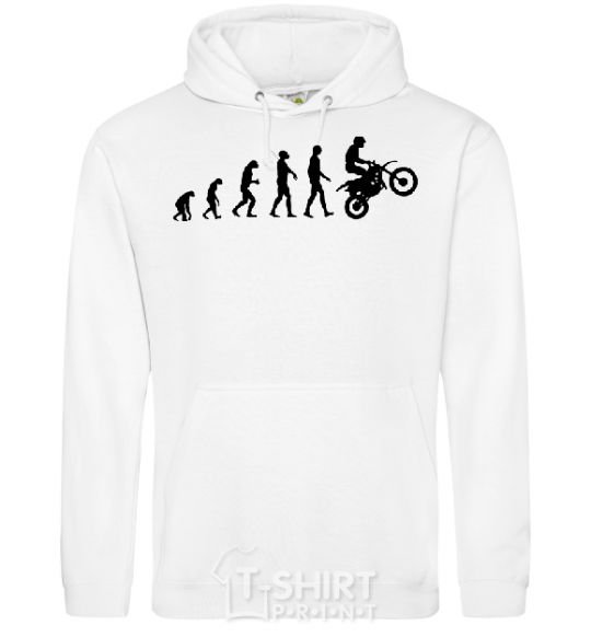 Men`s hoodie MOTOCROSS EVOLUTION White фото