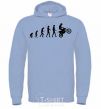 Men`s hoodie MOTOCROSS EVOLUTION sky-blue фото