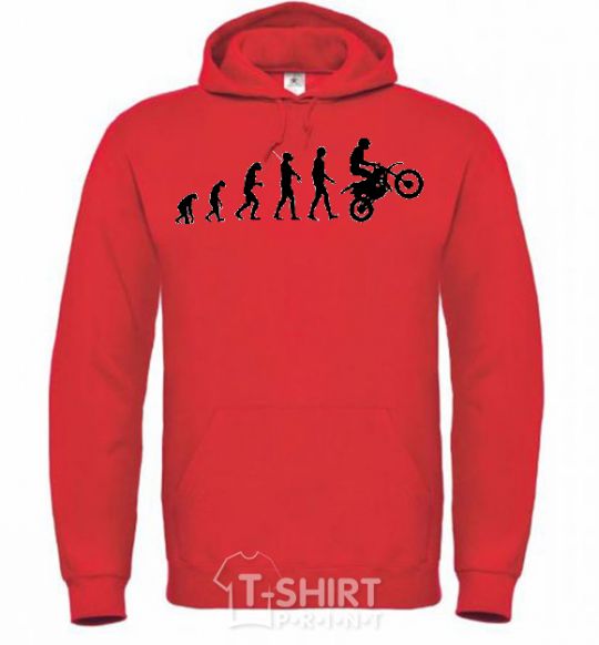 Men`s hoodie MOTOCROSS EVOLUTION bright-red фото