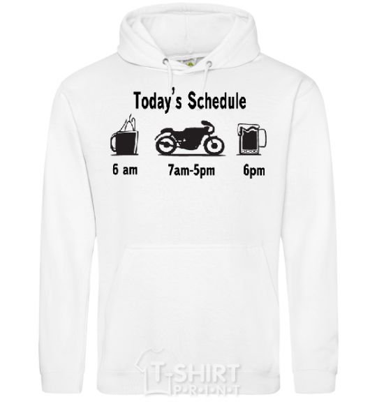 Men`s hoodie MOTORCYCLE DAY White фото