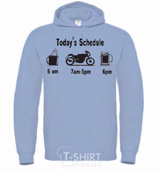 Men`s hoodie MOTORCYCLE DAY sky-blue фото