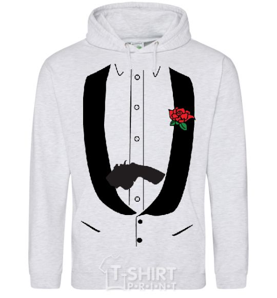 Men`s hoodie GUN ROSE FRAK sport-grey фото