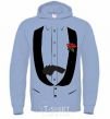 Men`s hoodie GUN ROSE FRAK sky-blue фото