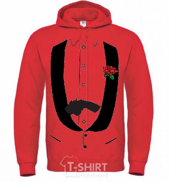 Men`s hoodie GUN ROSE FRAK bright-red фото