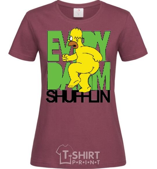 Women's T-shirt SIMPSON NAKED burgundy фото