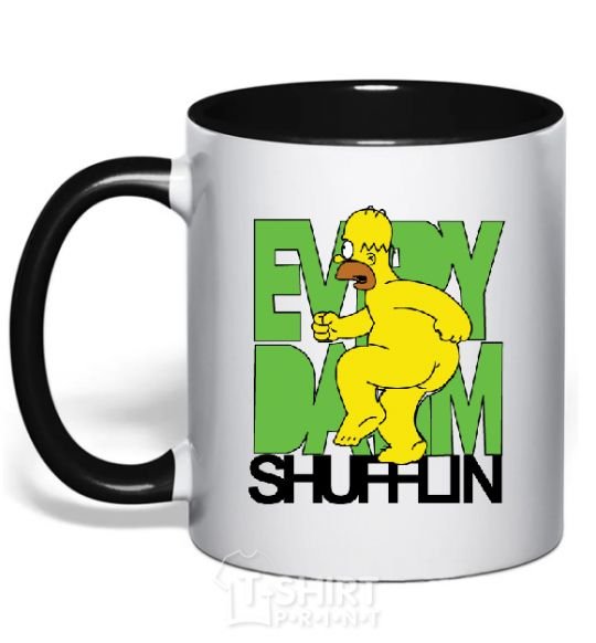 Mug with a colored handle SIMPSON NAKED black фото