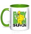Mug with a colored handle SIMPSON NAKED kelly-green фото