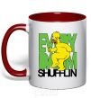 Mug with a colored handle SIMPSON NAKED red фото