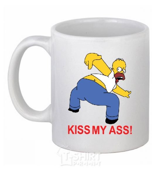 Ceramic mug KISS MY ASS Homer simpson White фото