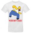 Мужская футболка KISS MY ASS Homer simpson Белый фото