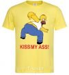 Мужская футболка KISS MY ASS Homer simpson Лимонный фото