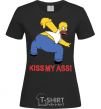 Women's T-shirt KISS MY ASS Homer simpson black фото