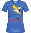 Women's T-shirt KISS MY ASS Homer simpson royal-blue фото