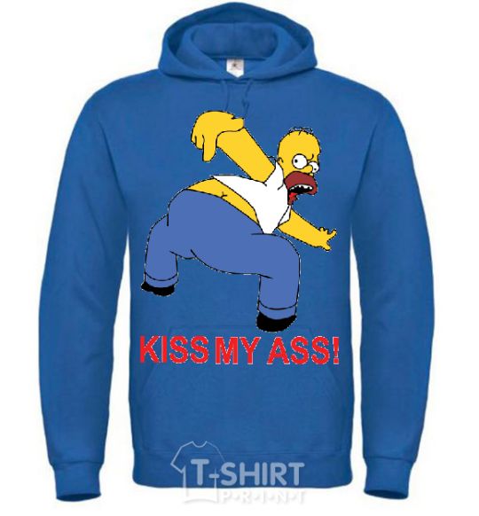 Men`s hoodie KISS MY ASS Homer simpson royal фото