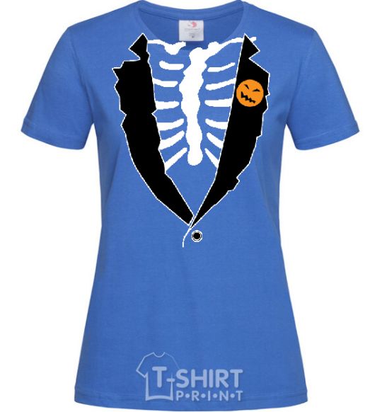 Women's T-shirt HALLOWEEN TAILCOAT royal-blue фото