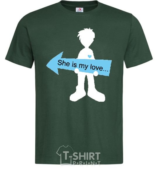 Men's T-Shirt SHE IS MY LOVE bottle-green фото