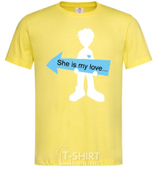 Мужская футболка SHE IS MY LOVE Лимонный фото