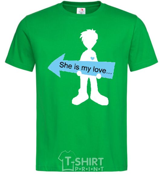 Мужская футболка SHE IS MY LOVE Зеленый фото