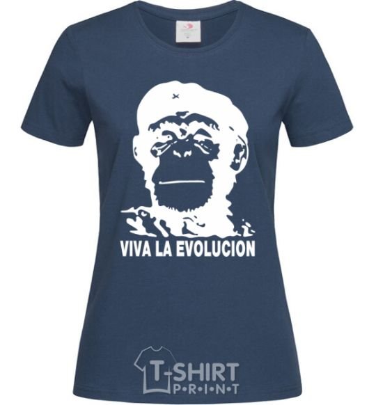 Women's T-shirt VIVA LA EVOLUCION navy-blue фото