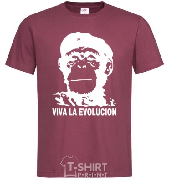 Men's T-Shirt VIVA LA EVOLUCION burgundy фото