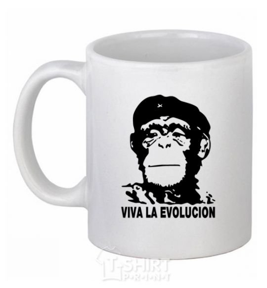 Ceramic mug VIVA LA EVOLUCION White фото