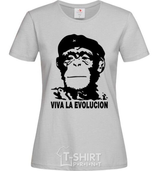Women's T-shirt VIVA LA EVOLUCION grey фото