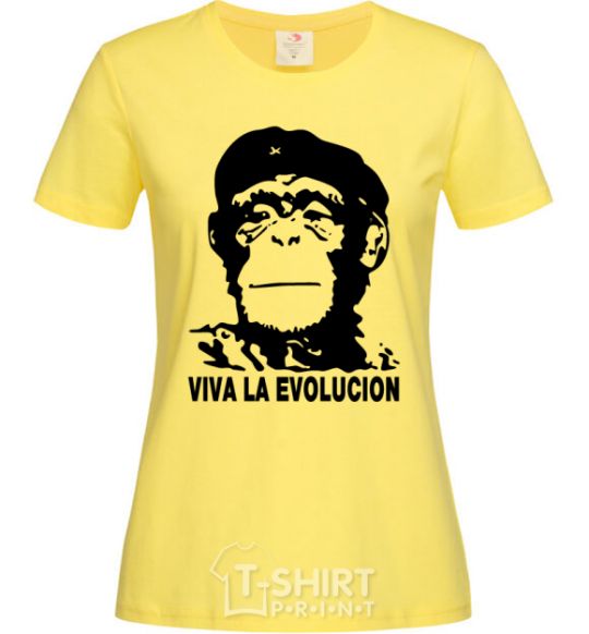 Women's T-shirt VIVA LA EVOLUCION cornsilk фото
