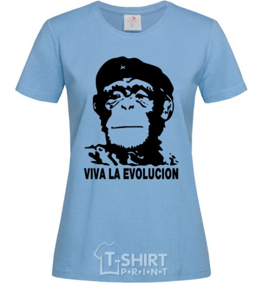 Women's T-shirt VIVA LA EVOLUCION sky-blue фото