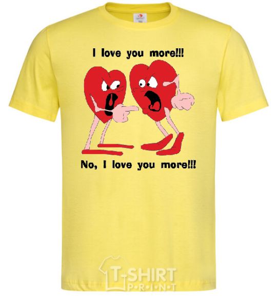 Мужская футболка I LOVE YOU MORE!... Лимонный фото