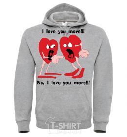 Men`s hoodie I LOVE YOU MORE!... sport-grey фото