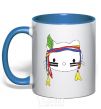 Mug with a colored handle HELLO KITTY INDIAN royal-blue фото