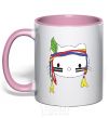 Mug with a colored handle HELLO KITTY INDIAN light-pink фото