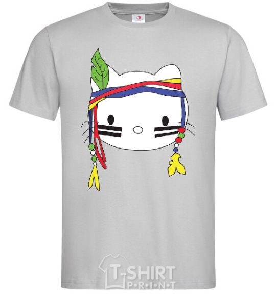 Men's T-Shirt HELLO KITTY INDIAN grey фото