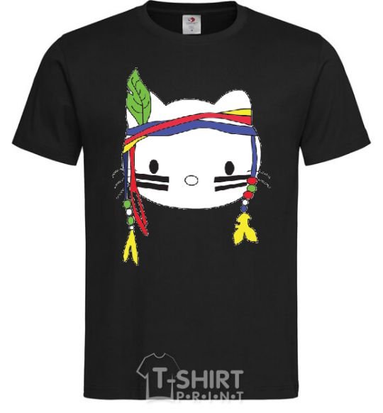 Men's T-Shirt HELLO KITTY INDIAN black фото