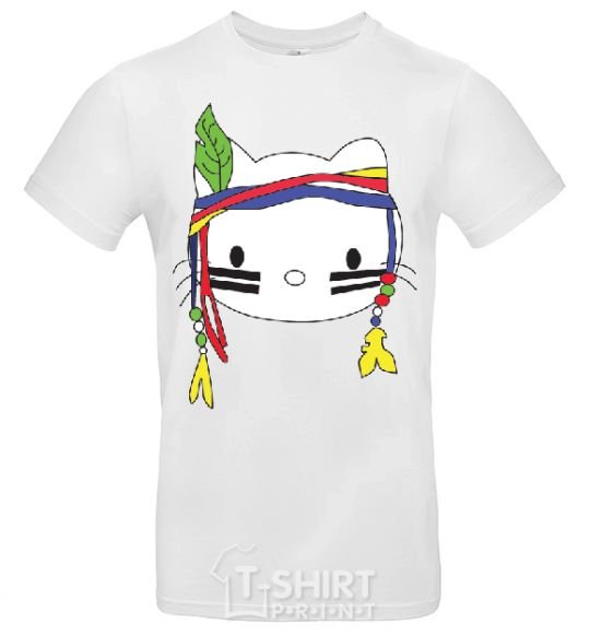 Men's T-Shirt HELLO KITTY INDIAN White фото