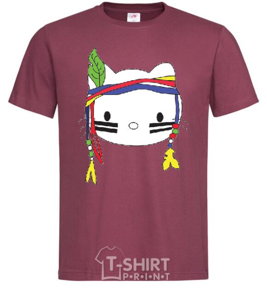 Men's T-Shirt HELLO KITTY INDIAN burgundy фото