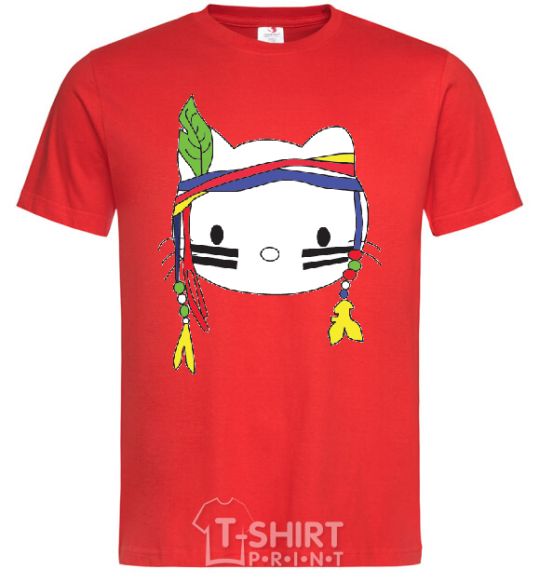 Men's T-Shirt HELLO KITTY INDIAN red фото