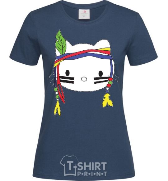 Women's T-shirt HELLO KITTY INDIAN navy-blue фото