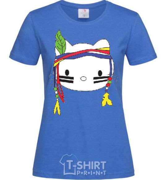 Women's T-shirt HELLO KITTY INDIAN royal-blue фото