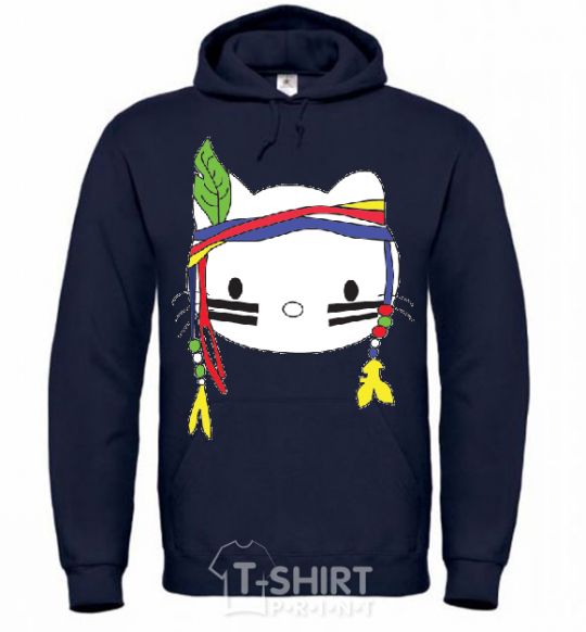 Men`s hoodie HELLO KITTY INDIAN navy-blue фото